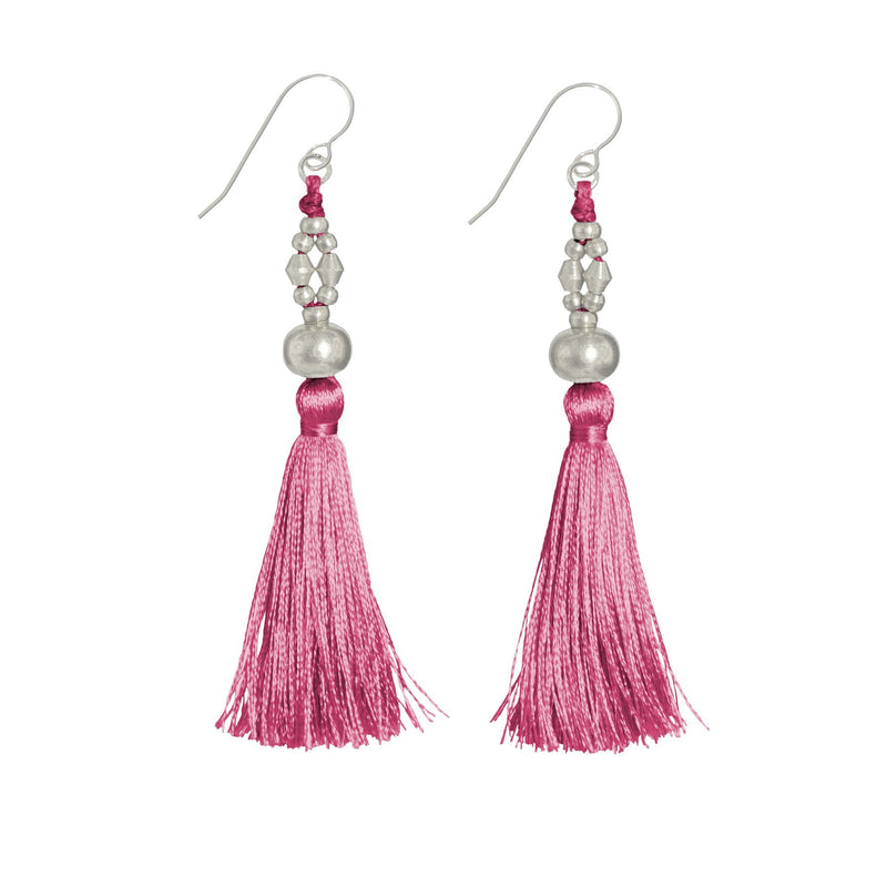 American Diamond (AD) Silver Pink Earrings Tikka Set – Amazel Designs